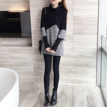 Early autumn 2021 new womens autumn small sweater skirt spring tie base knitted dress womens autumn and winter