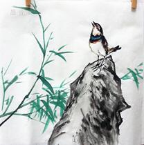 Boutique manuscripts flowers and birds Chinese painting skit birds and bamboo pure handmade home decoration paintings