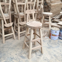 Factory direct solid wood bar chair carbonized old bar backrest chair American country retro