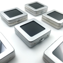Press button Hong Kong Diamond box ultra-thin gem box dumb silver black metal box color treasure box bare stone ring surface cassette tray
