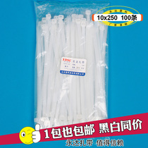 Yongda 10 (GB 8)* 250mm self-locking nylon plastic cable ties 100 straps white and black