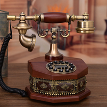 New European-style telephone retro telephone antique home fixed? American phone seat telephone solid wood