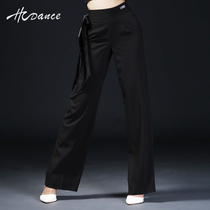 HCDance Latin dance pants women Spring and Autumn new dance clothes under the performance practice pants DIY waist knot dance pants