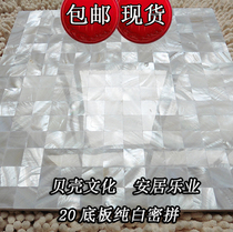 (Poyang Lake) 20 pure white bottom plate dense natural shell mosaic tile wallpaper application Wall