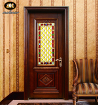 Custom-made villa villa clubhouse solid wood sliding doors and windows porch partition screen European-style church stained art glass