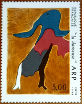 French 1986 Painting Art Series Stamps Apu Painting Dancing Girl Original Glue