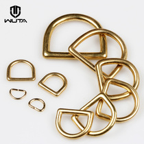 Without it brass D-buckle closure Seamless D-ring Luggage connecting buckle diy handmade leather tool supplies 10 models