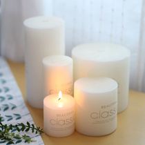 (Mountain tree) smokeless candle decorative candle ZAKKA American European-style ivory white cylindrical candle
