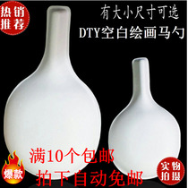  Eco-friendly pulp mask white traditional paper scoop Fake face mask white embryo DIY painting paper horse spoon Water scoop gourd