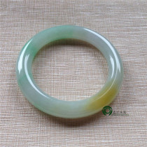Myanmar natural old pit A goods jade jade round bar bracelet Bing Waxy yellow emerald bracelet KC370