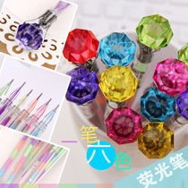 Paper Jam DIY Neutralink Pen South Korea Color Large Drilling Stone Shaped Water Powder Fluorescent Pen Needle Tube Gel Pen