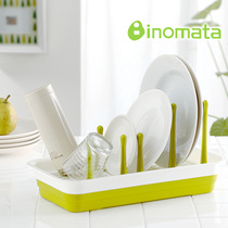 Japan Imported Kitchen Wash Dishes Rack Drain Shelf Double Decker Cutlery Rack Tray Saucer Trays Shelf Trays Shelf