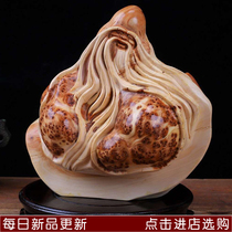 太行崖柏瘤疤摆件小客厅 根雕寿星佛像 坨坨料 天然造型 精品收藏