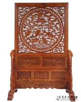 Carp jumping Dragon Gate antique Chinese style Dongyang wood carving vertical socket screen floor screen solid wood partition porch living room