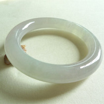 Natural Jadeite a cargo Old Pit Ice seed fluorescent ice transparent round bar bracelet ice muscle jade bracelet send certificate KH022