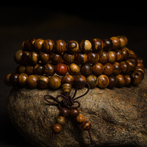 Indonesian flower Qinan Buddha bead bracelet 108 jewelry rosary necklace wooden beads agarwood wooden hand string men and women text play