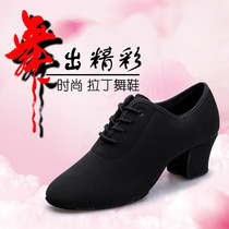 Latin Dance Shoes Womens Style Adult Morden Ballroom Dancing Shoes Teacher Shoes Oxford Cloth Heel T1B Two points