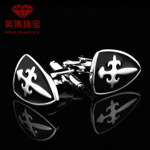 Inbo French metal cufflinks white steel electroplated enamel French shirt sleeves cufflinks f407