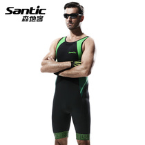 Santic forest guest professional mens triathlon sleeveless one-piece iron triathlon suit with seat cushion Ninja
