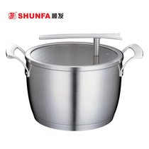 Shunfa Famen 2 generation 22cm double handle soup pot 304 stainless steel three-layer composite bottom non-coated induction cooker Universal