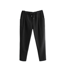 Ancient ancient home Custom and fatter Increase Fat MM tightness waist lacing casual 90% trousers Akio slim 100 lap little leggings