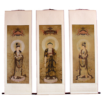 Retro Western Three Saints Portrait Guanyin Portrait is dedicated to hanging pictures and hanging statues of Buddha statues to Bodhisattva