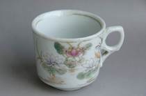 Ancient Play Miscellaneous Old Objects Old Tea Set Small Tea Cup Republic White Tire Powder Color Sketch Gold with handle tea cup