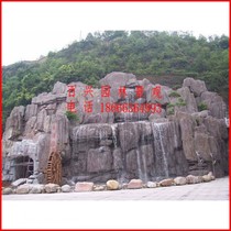 Customized low-carbon ecological environmental protection imitation wood grain railing floor running water rockery report creative Gate sculpture