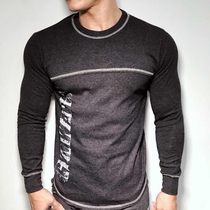 Muscle fitness brothers long-sleeved 2018 autumn and winter new sports sweater top men fitness training running pure cotton