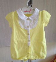 2022 Summer Girl Baby Pure Cotton Doll Collar Lace dark buckle Leave the urine not wet and convenient one-piece clothes Harvest