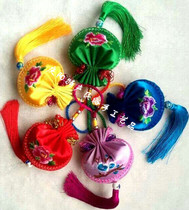 Qingyang sachet double-sided embroidery Qingdai purse sachet Festival fabric supplies handmade 12cm Multi-Color Specials