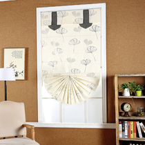Spring south Roman curtain Fan-shaped curtain Roller curtain Printed fabric roller curtain Restaurant study shading roller curtain partition