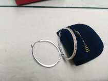  French diamond-set oval silver earrings earrings jewelry Jewelry new products Art fashion fashionable swarovski