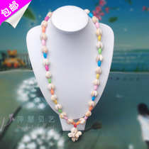 Natural conch womens long necklace summer Mediterranean style childrens cute creative shell string 9 9 yuan