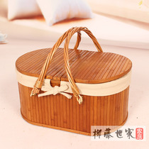 New products quality bamboo weaving shopping basket willow vine family hand containing basket water fruit basket bamboo woven hand basket containing box