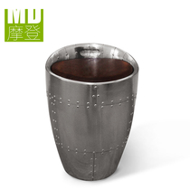 European and American British Nordic Aluminum Cylinder Stool Retro Metal Makeup Chair Changing Stool Bucket Chair Round Stool Leisure Chair