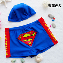 Childrens swimming trunks boy shorts set boxers Superman Thomas cartoon pattern swimming trunks with hat