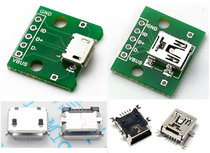 micro mini mini usb patch to straight plug female socket plug adapter board diy data cable