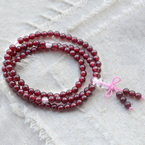 Biya ice garnet with white crystal bracelet wine red 5mm108 Buddha beads bracelet crystal womens jewelry