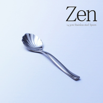 Zen frame brand sugar spoon shell spoon more coffee mixing dessert ice cream spoon thickened stainless steel export Germany
