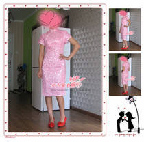 Improved pink small flower short thin bridesmaid toast Service Limited Edition