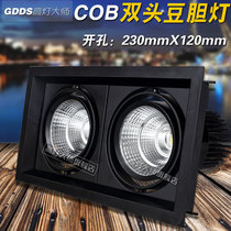 Led double head bucket liner light cob double head spotlight cylinder light grid light black white bean bile light clothing shop smallpox ceiling