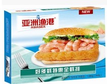 Asian Fishing Port Burger Shrimp Steak Lots of Shrimp Whole Shrimp Steak 1 68kg*24 Pieces* Burger Shrimp Steak Fresh Shrimp Burger