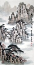 (Painting Art Jia Calligraphy Painting and Calligraphy) C22579 Han Xishan Small Freehand Landscape Chinese Painting Pine Autumn Rhyme Three feet