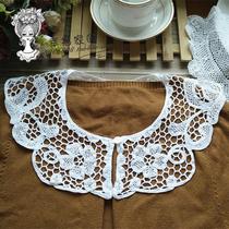 Punch Double Crown Earned Letter * Foreign Trade Outlet White Pure Cotton Full Work Fine Craftsman Embroidered Collar Collar DIY Accessories