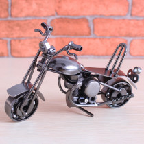 Handmade wrought iron motorcycle model ornaments Metal crafts furnishings Nostalgic retro toys creative birthday gifts