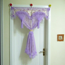 New bedroom long door curtain fabric lace double-layer Four Seasons half curtain partition opaque curtain