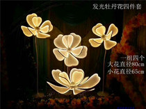2021 new wedding props luminous peony wedding wrought iron luminous road guide ornaments stage decoration ornaments