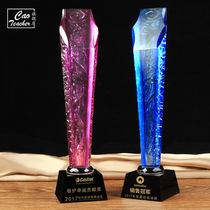 New glass trophy custom production Crystal trophy custom prize lettering medal authorization award commemorative ceremony