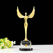 Bos high-end metal trophy making Oscar Angel little gold man trophy custom commemorative gift custom